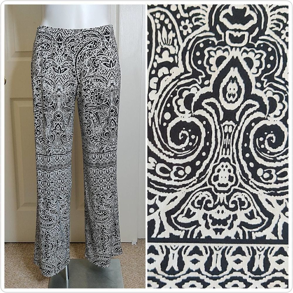 Brannan paisley boho wide leg stretchy casual pants